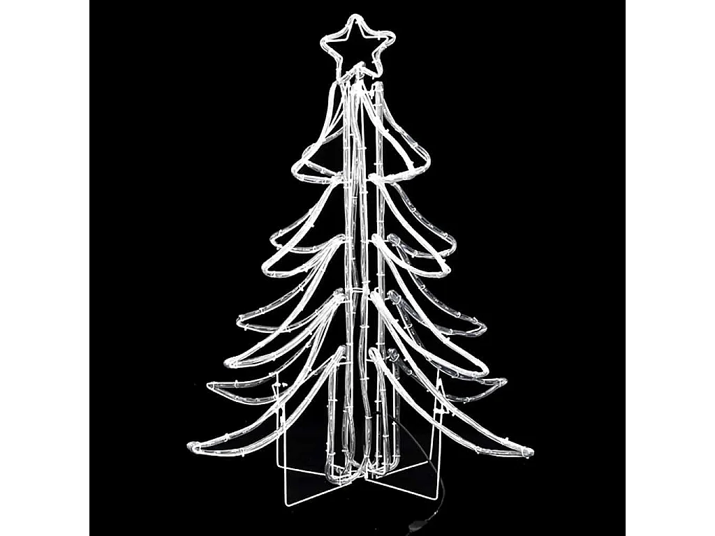 Figura Albero Natale Pieghevole con LED Bianco Caldo 87x87x93cm