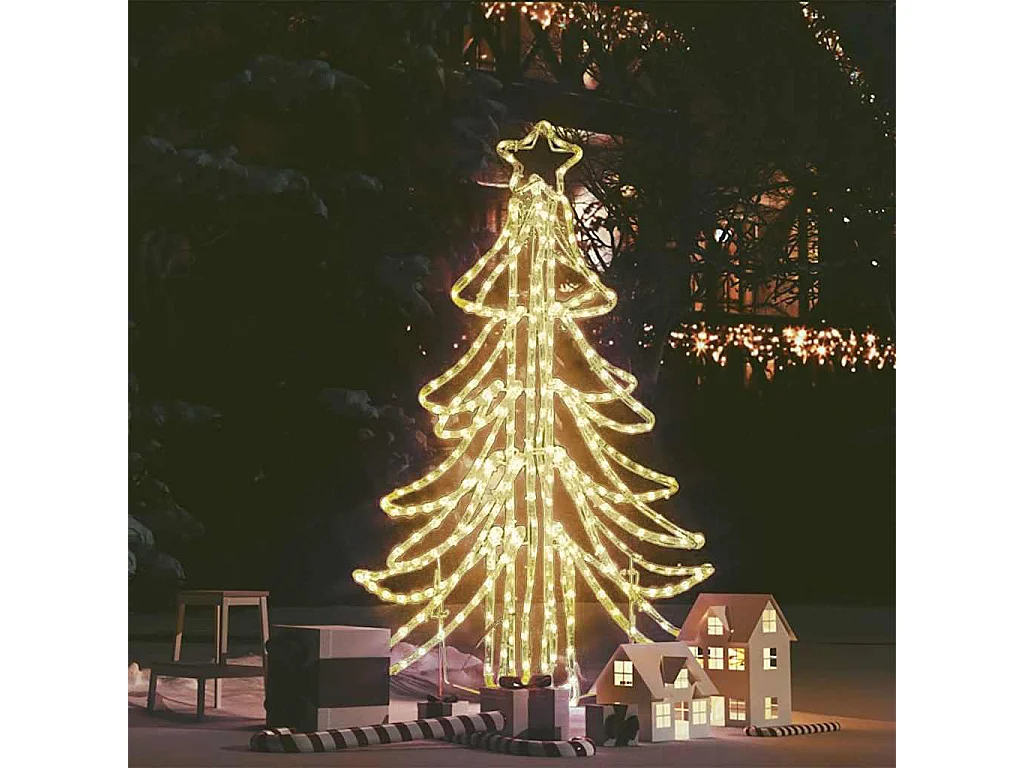 Árvore de Natal dobrável c/ LEDs 87x87x93 cm branco quente