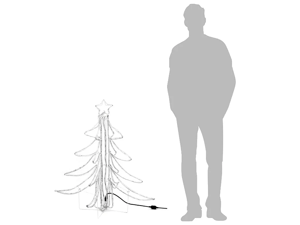 Árvore de Natal dobrável c/ LEDs 87x87x93 cm branco quente