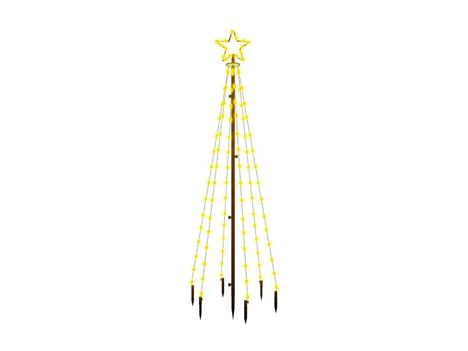 Albero di Natale con Puntale Bianco Caldo 108 LED 180 cm