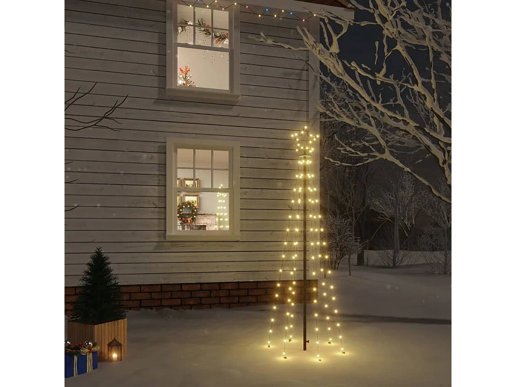 Sapin de Noël avec piquet Blanc chaud 108 LED 180 cm