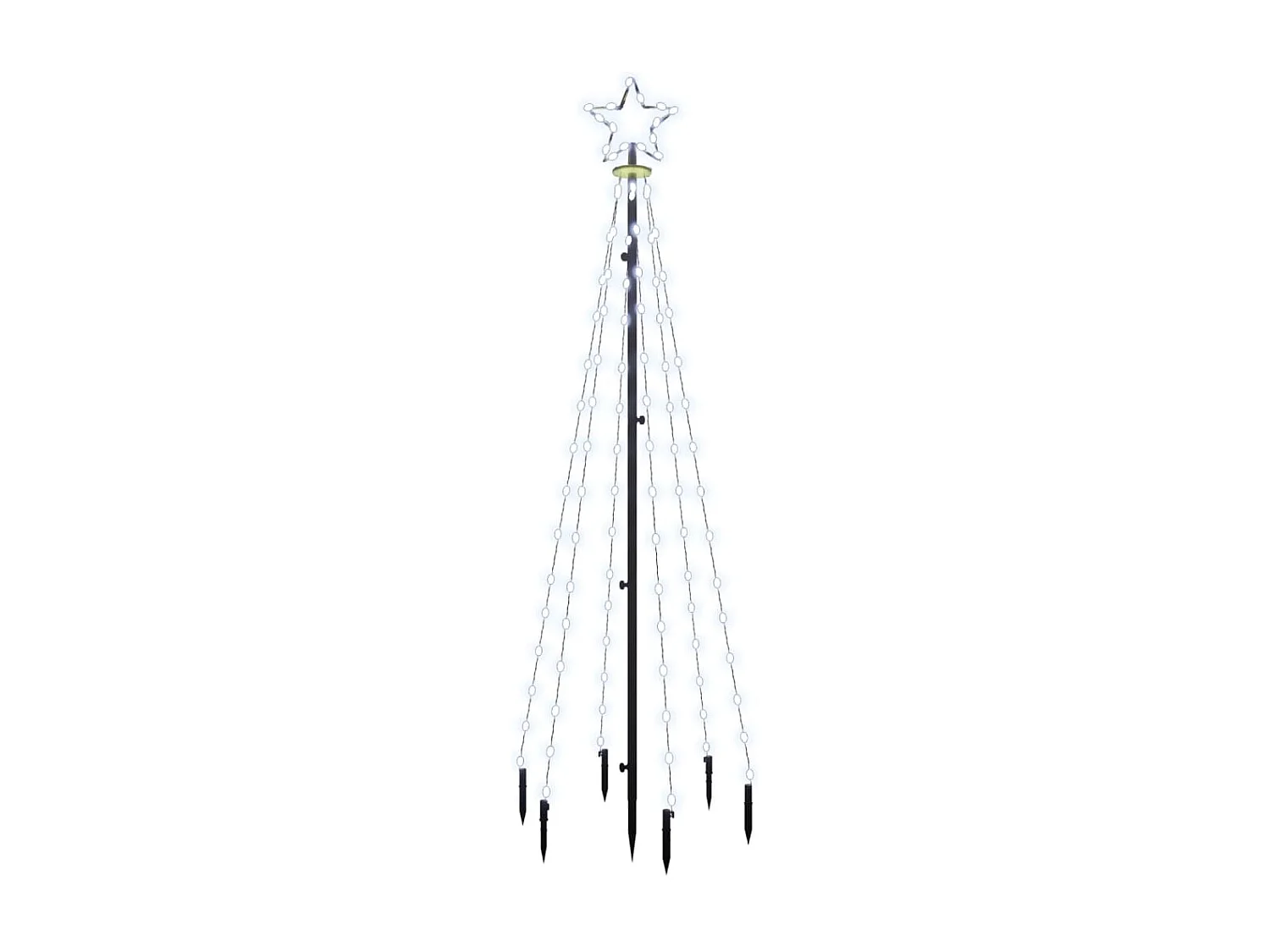 Sapin de Noël avec piquet Blanc froid 108 LED 180 cm