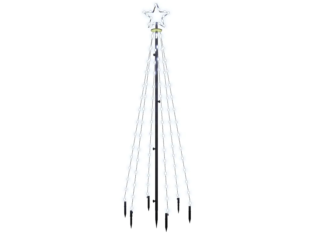 Kerstboom met grondpin 108 LED's koudwit 180 cm