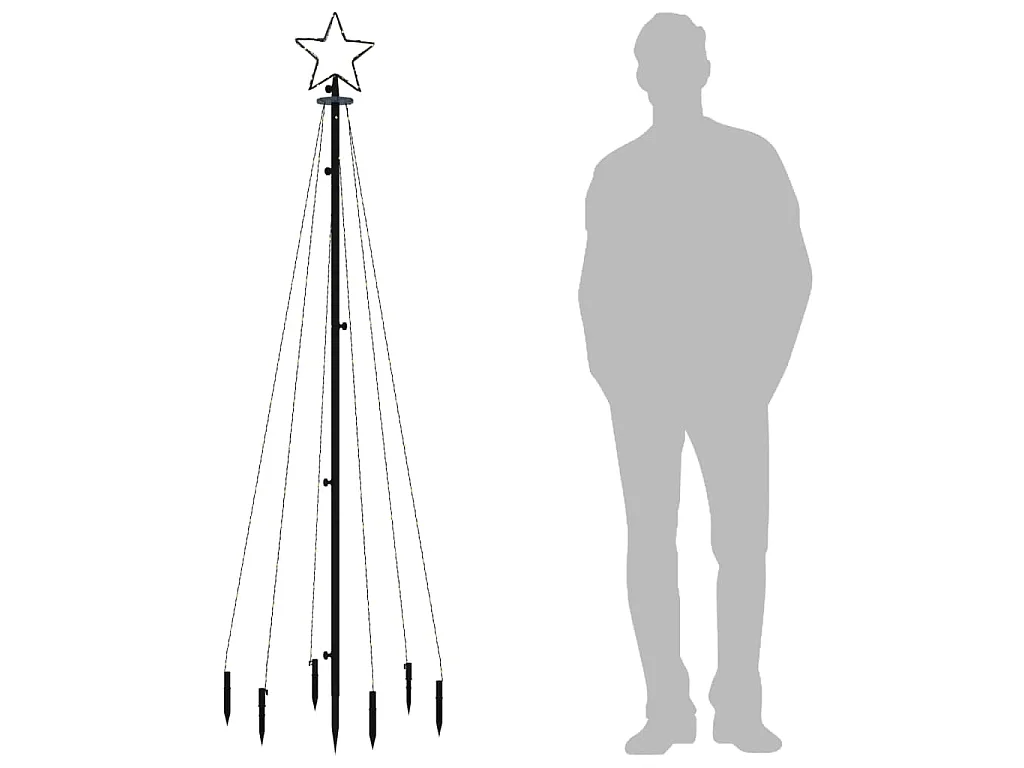 Kerstboom met grondpin 108 LED's koudwit 180 cm