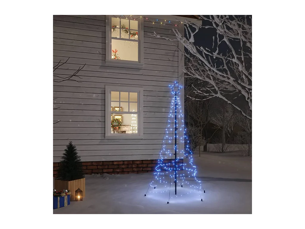 LED-Weihnachtsbaum mit Erdnägeln Blau 200 LEDs 180 cm