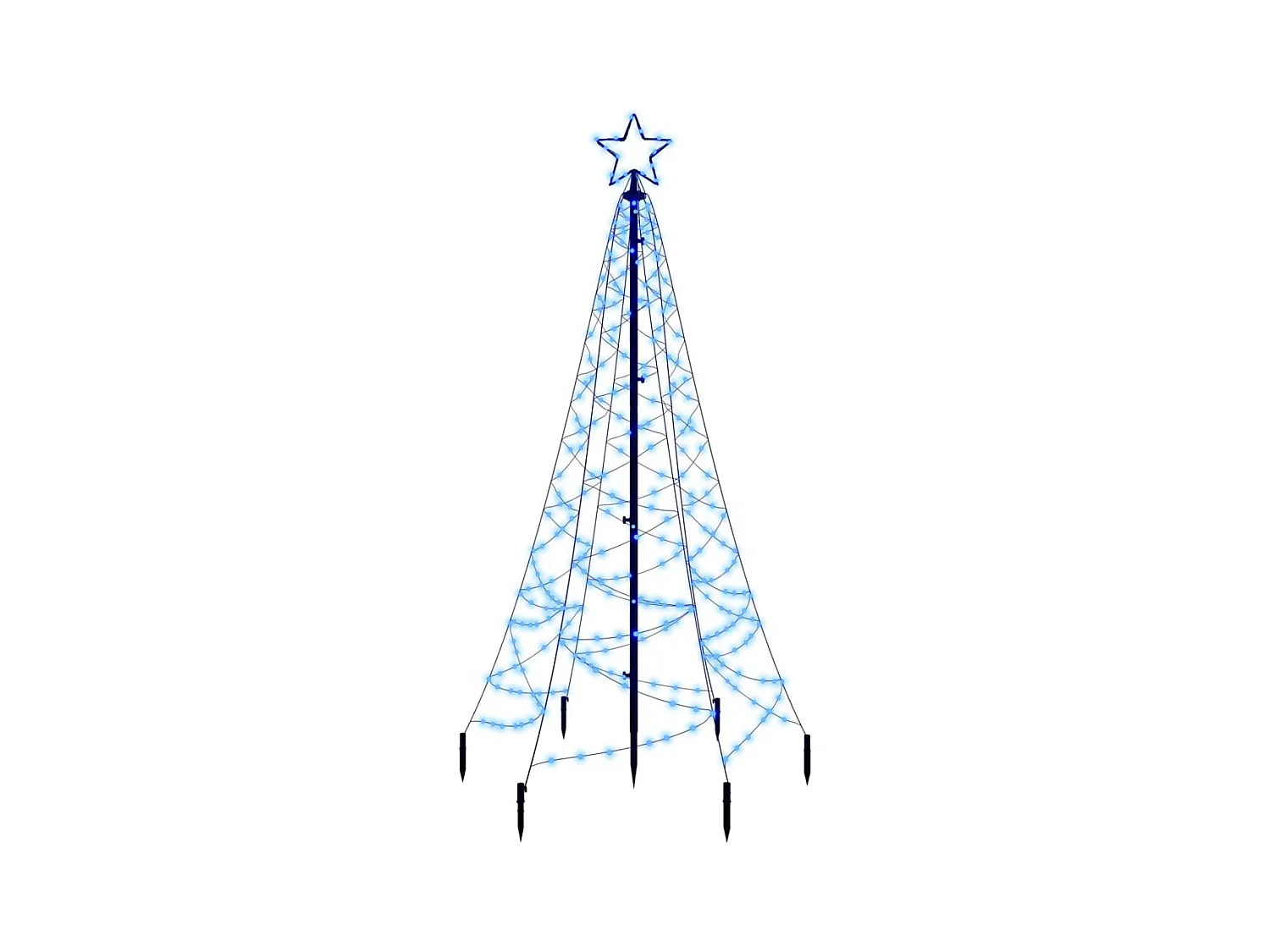 LED-Weihnachtsbaum mit Erdnägeln Blau 200 LEDs 180 cm