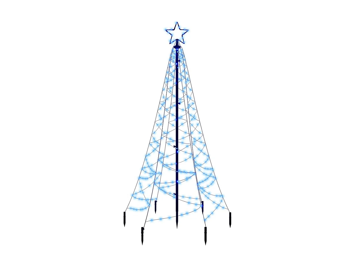 Sapin de Noël avec piquet Bleu 200 LED 180 cm