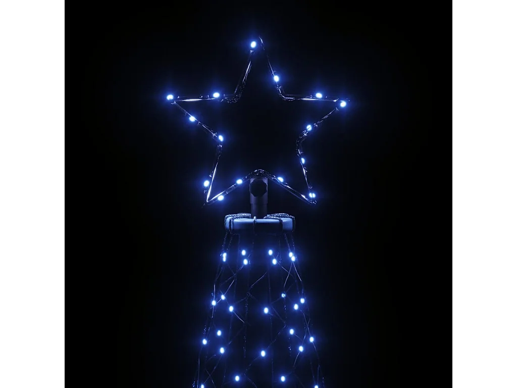 Sapin de Noël avec piquet Bleu 200 LED 180 cm