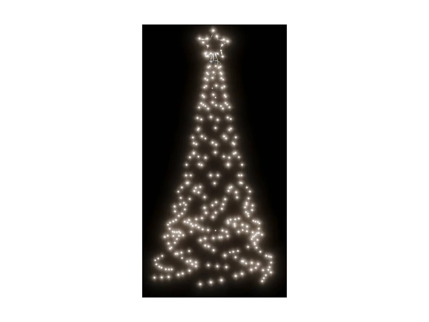 Albero di Natale con Puntale Bianco Freddo 200 LED 180 cm