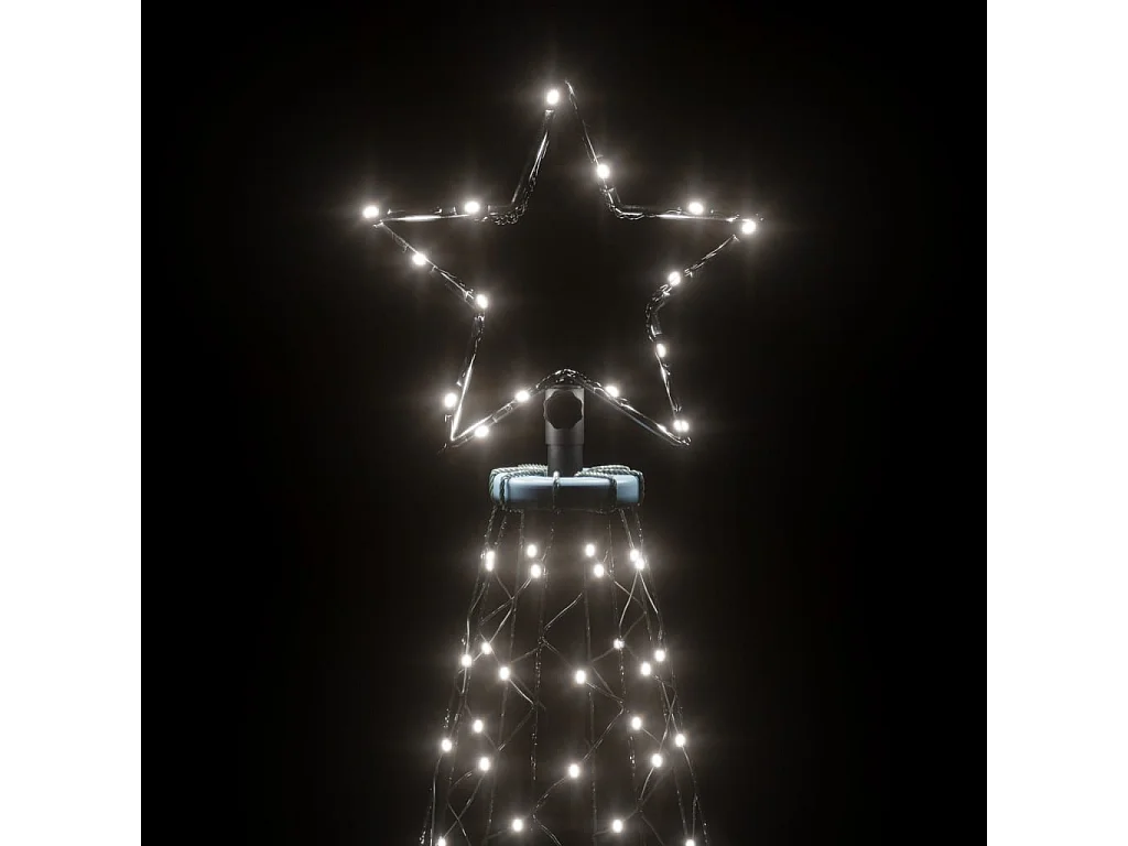 Albero di Natale con Puntale Bianco Freddo 200 LED 180 cm