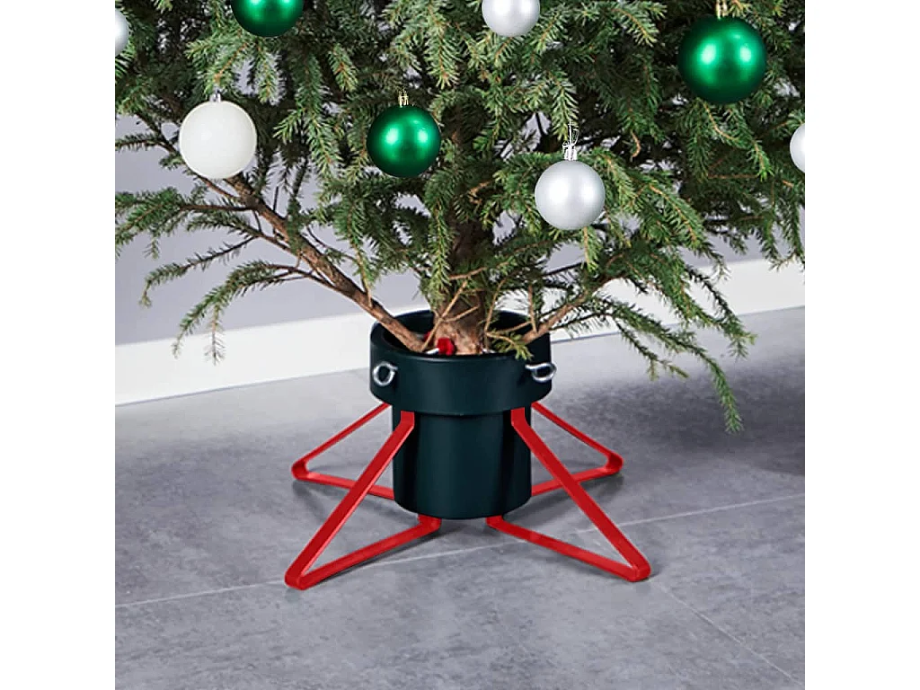 Support de sapin de Noël Vert et rouge 46x46x19 cm