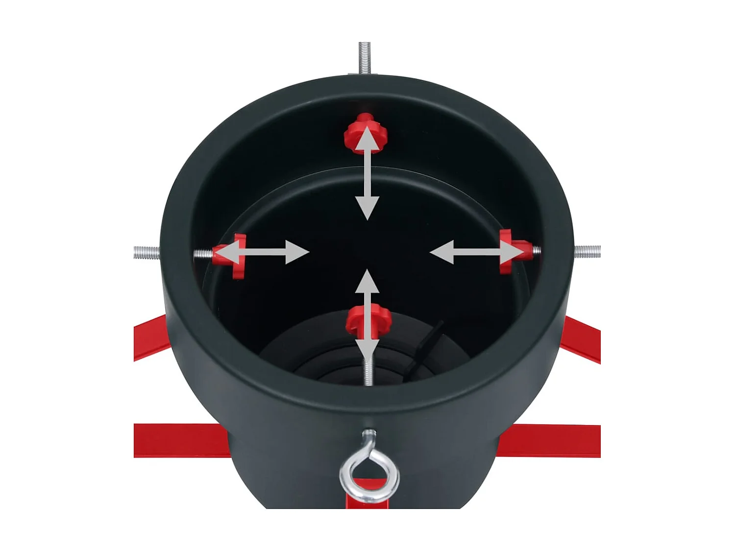 Christbaumständer Grün und Rot 46x46x19 cm