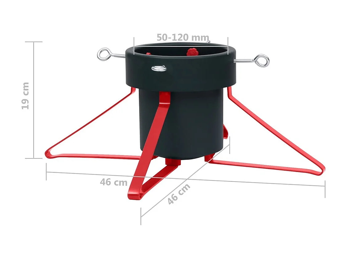 Christbaumständer Grün und Rot 46x46x19 cm