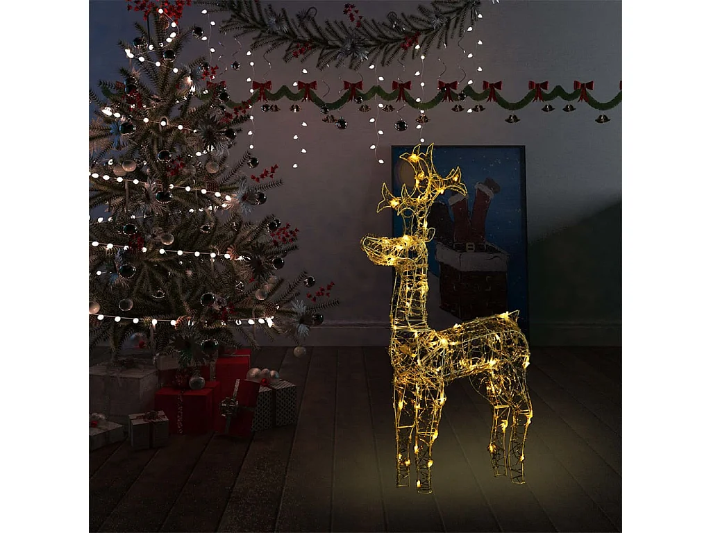 Renne de décoration de Noël 90 LED 60x16x100 cm Acrylique