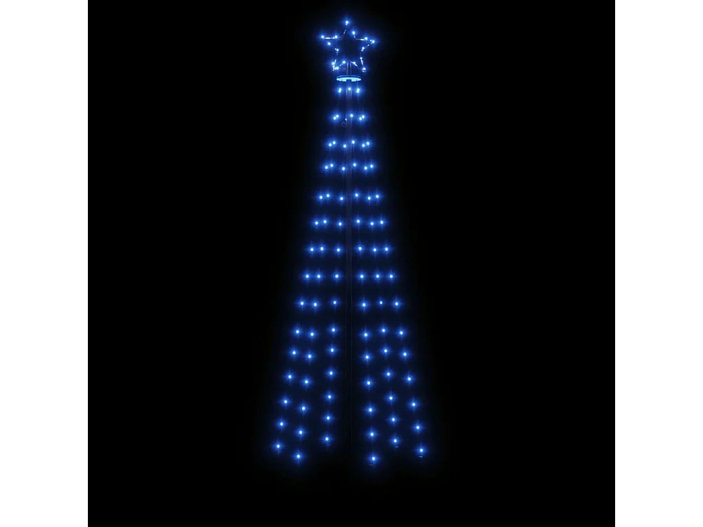 Kerstboom met grondpin 108 LED's blauw 180 cm