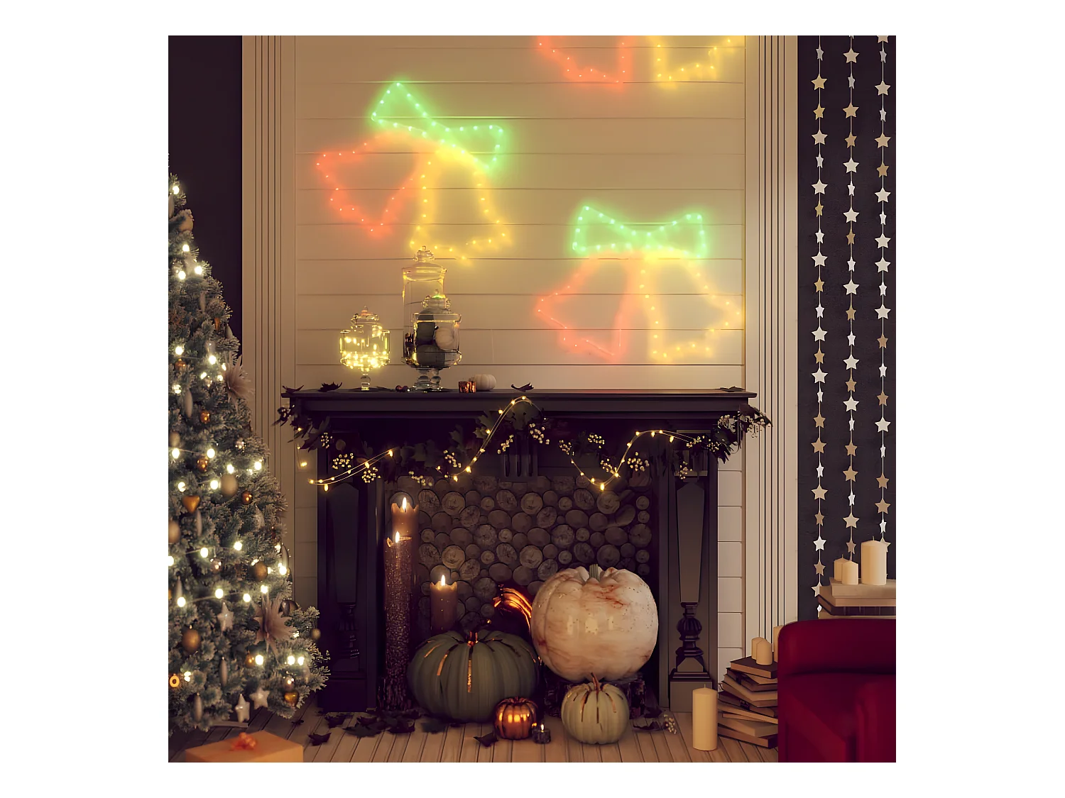 Figurine de cloches de Noël avec 72 LED 50x56 cm