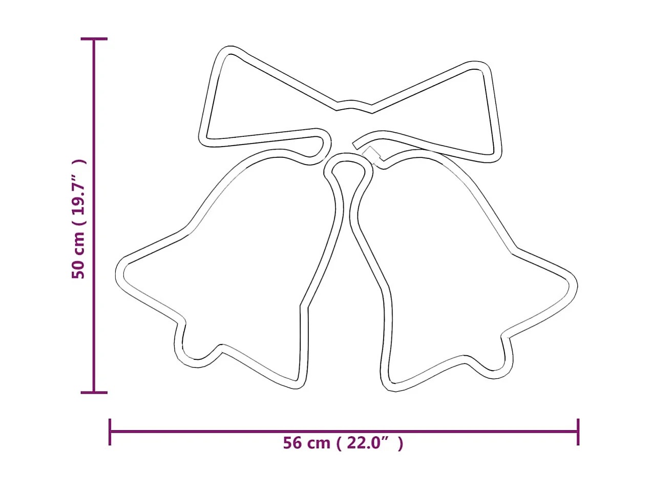 LED-Silhouette Weihnachtsglocken 72 LEDs 50x56 cm