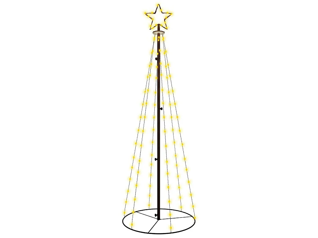 Árvore de Natal em cone 108 luzes LED 70x180 cm branco quente