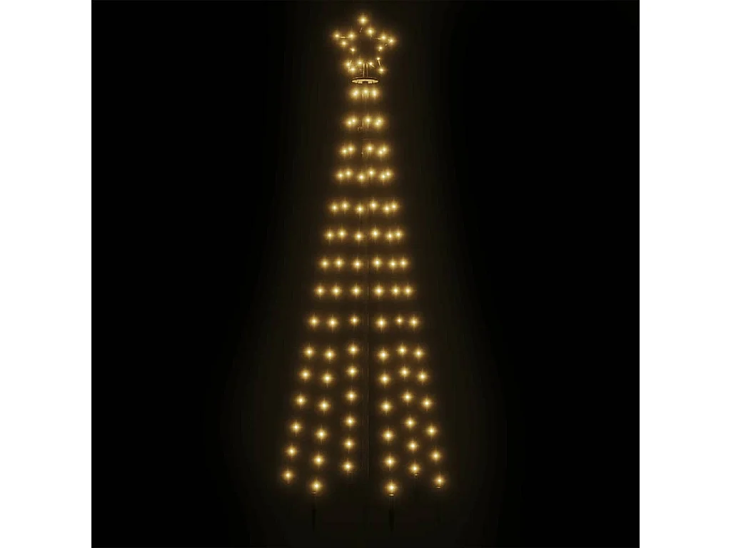 Árvore de Natal em cone 108 luzes LED 70x180 cm branco quente