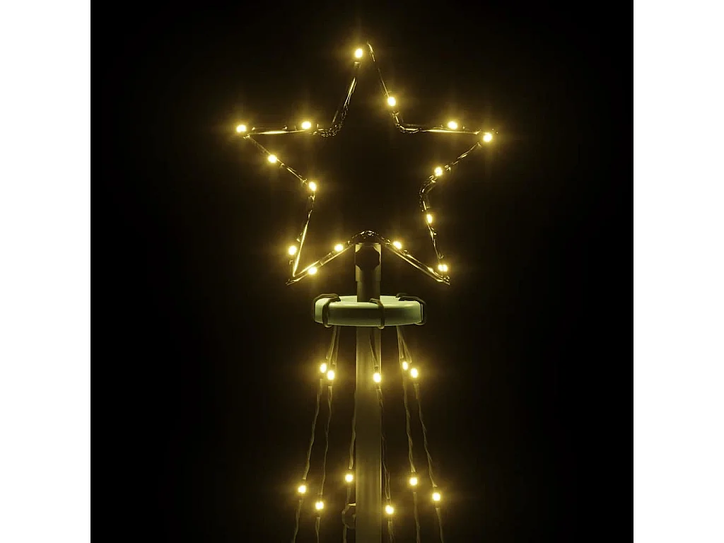 Árvore de Natal em cone 108 luzes LED 70x180 cm branco quente