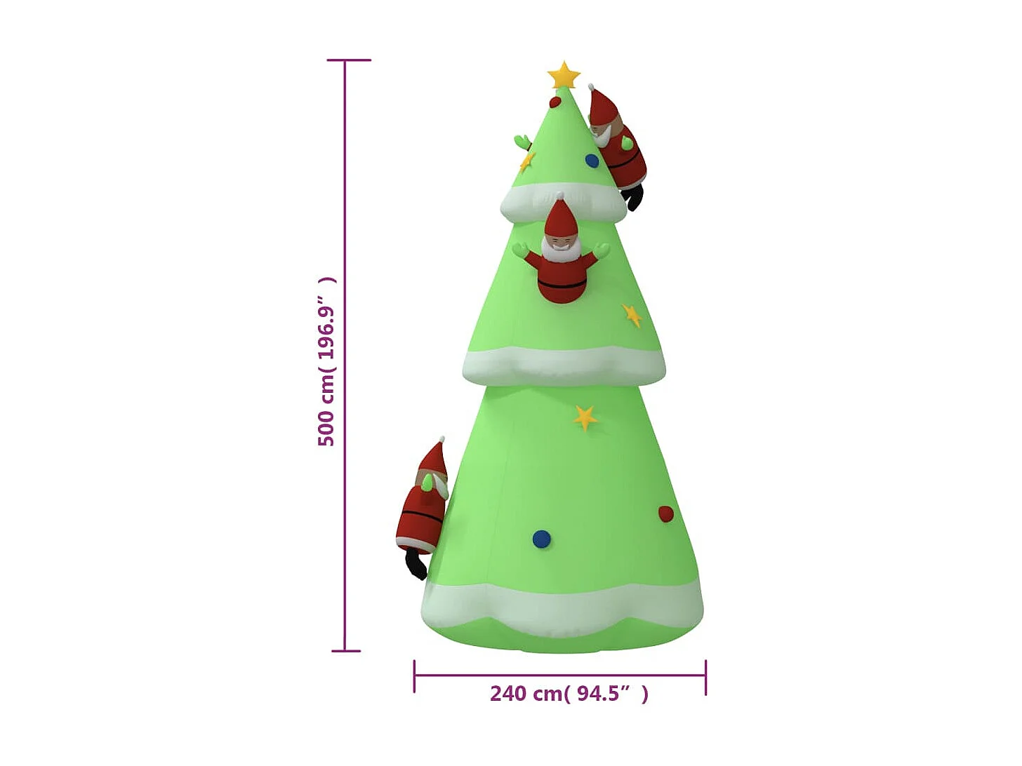 Albero di Natale Gonfiabile con LED 500 cm