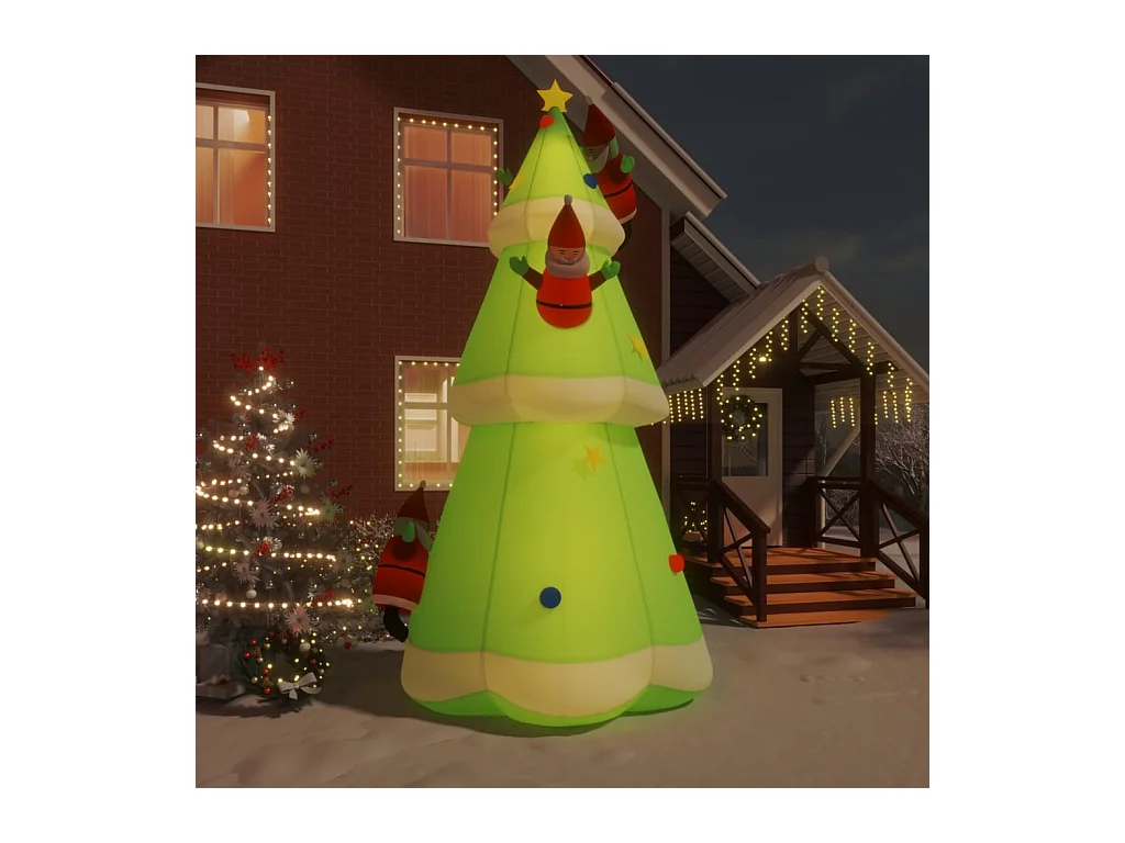 Kerstboom opblaasbaar met LED's 500 cm
