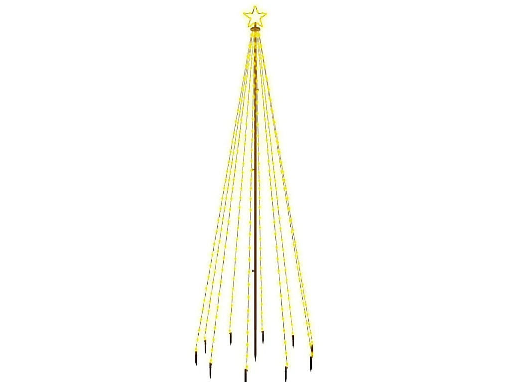 Sapin de Noël avec piquet Blanc chaud 310 LED 300 cm
