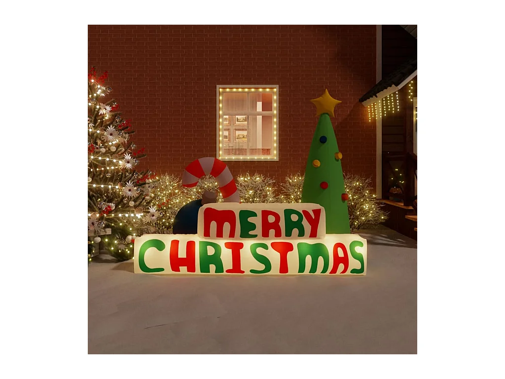 Décoration gonflable Merry Christmas avec LED 197 cm