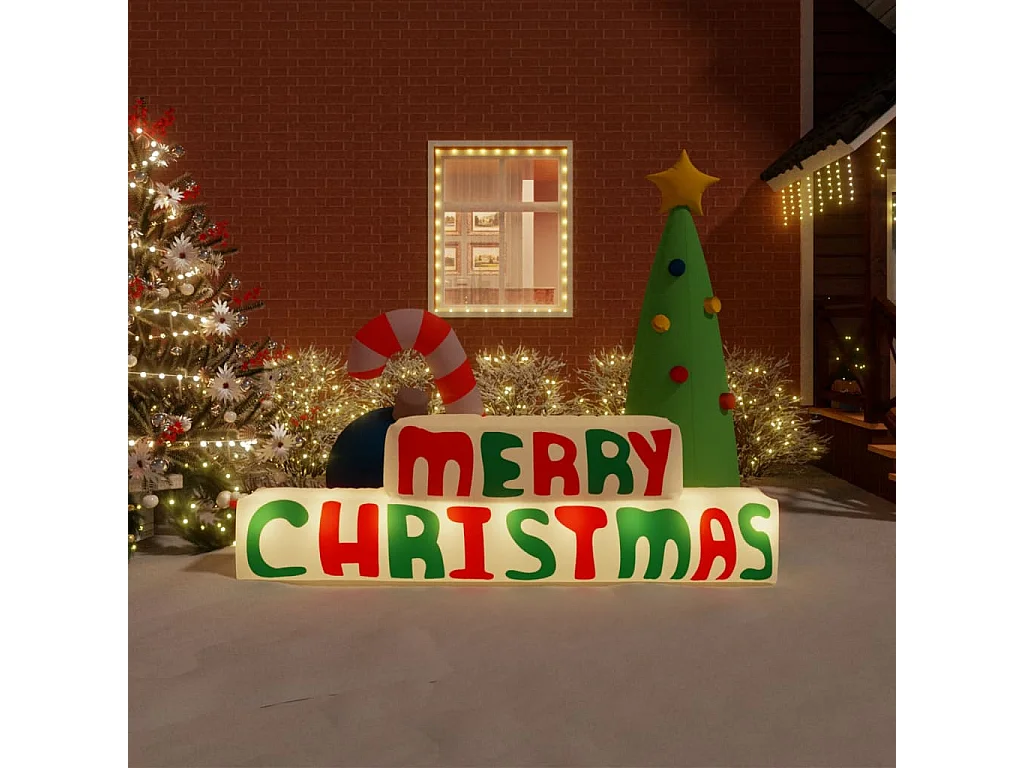 Decorazione Gonfiabile Merry Christmas con LED 197 cm
