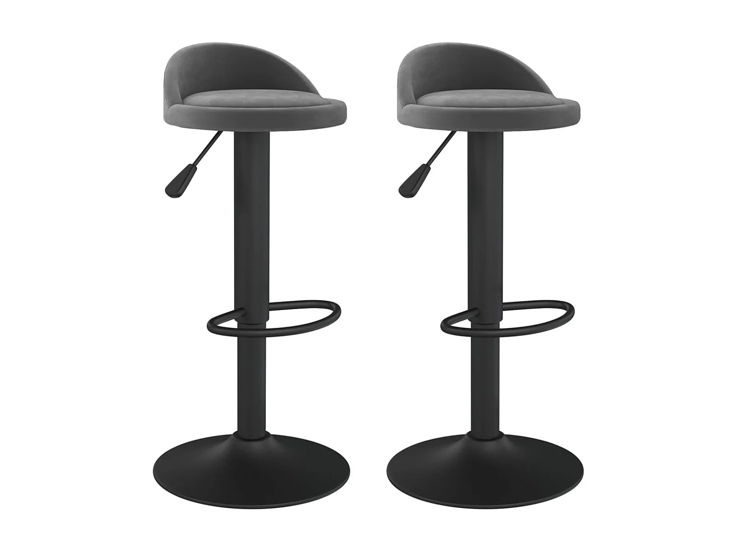 Barhocker 2 Stk. Dunkelgrau Samt