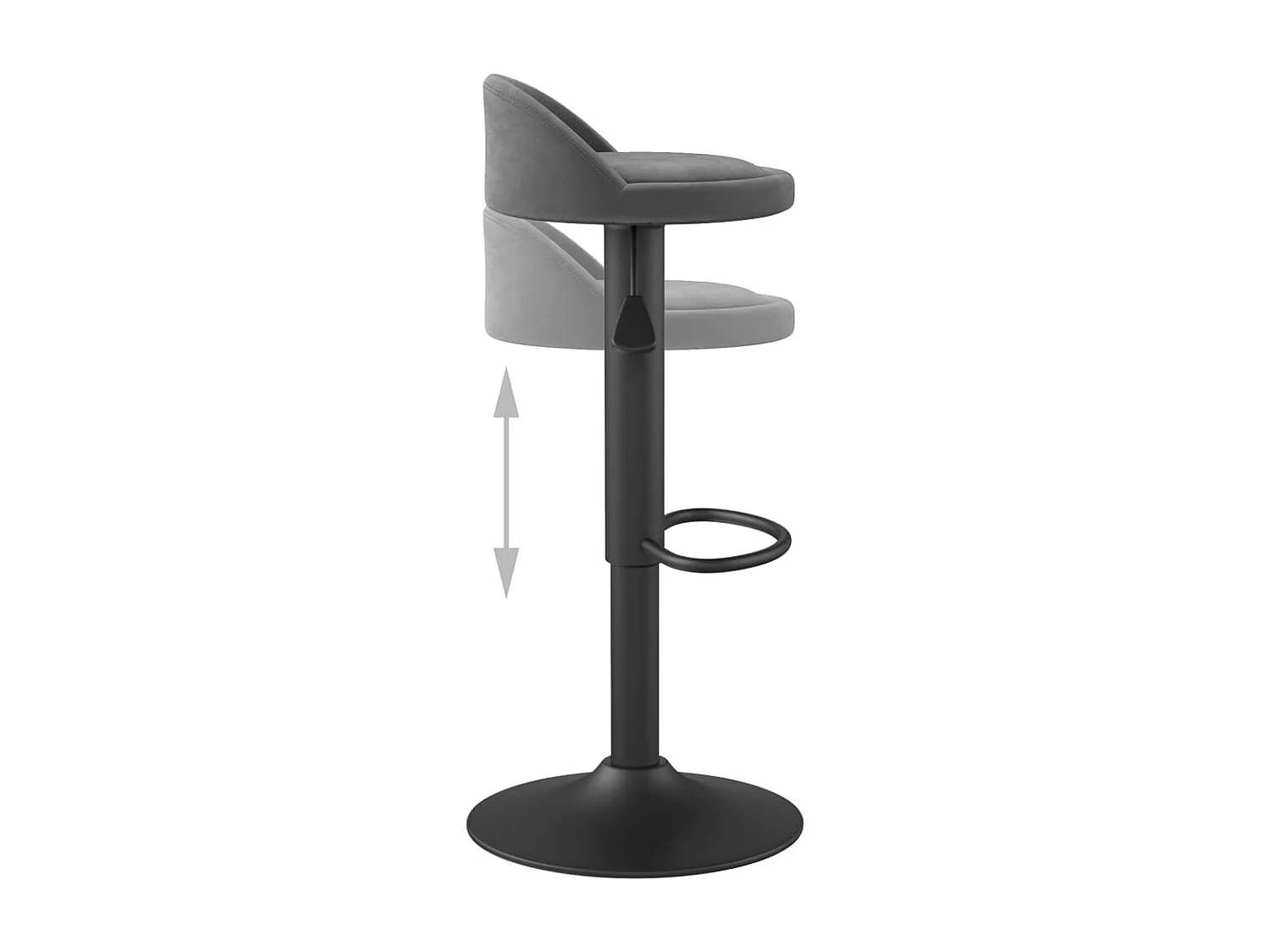 Barhocker 2 Stk. Dunkelgrau Samt