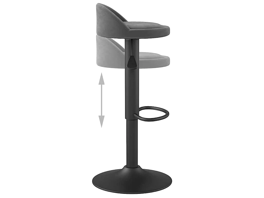 Tabourets de bar lot de 2 gris foncé velours