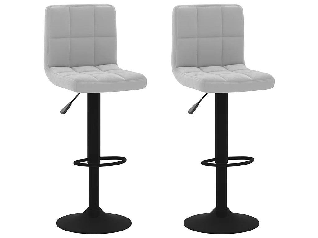 Barhocker 2 Stk. Hellgrau Samt