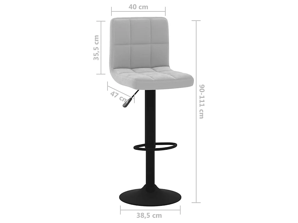 Barhocker 2 Stk. Hellgrau Samt