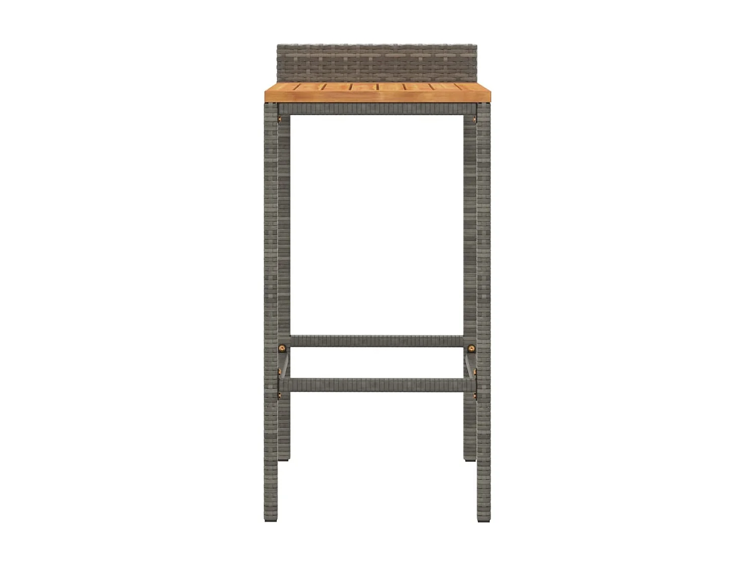 Barhocker 2 Stk. Grau Poly Rattan und Massivholz Akazie
