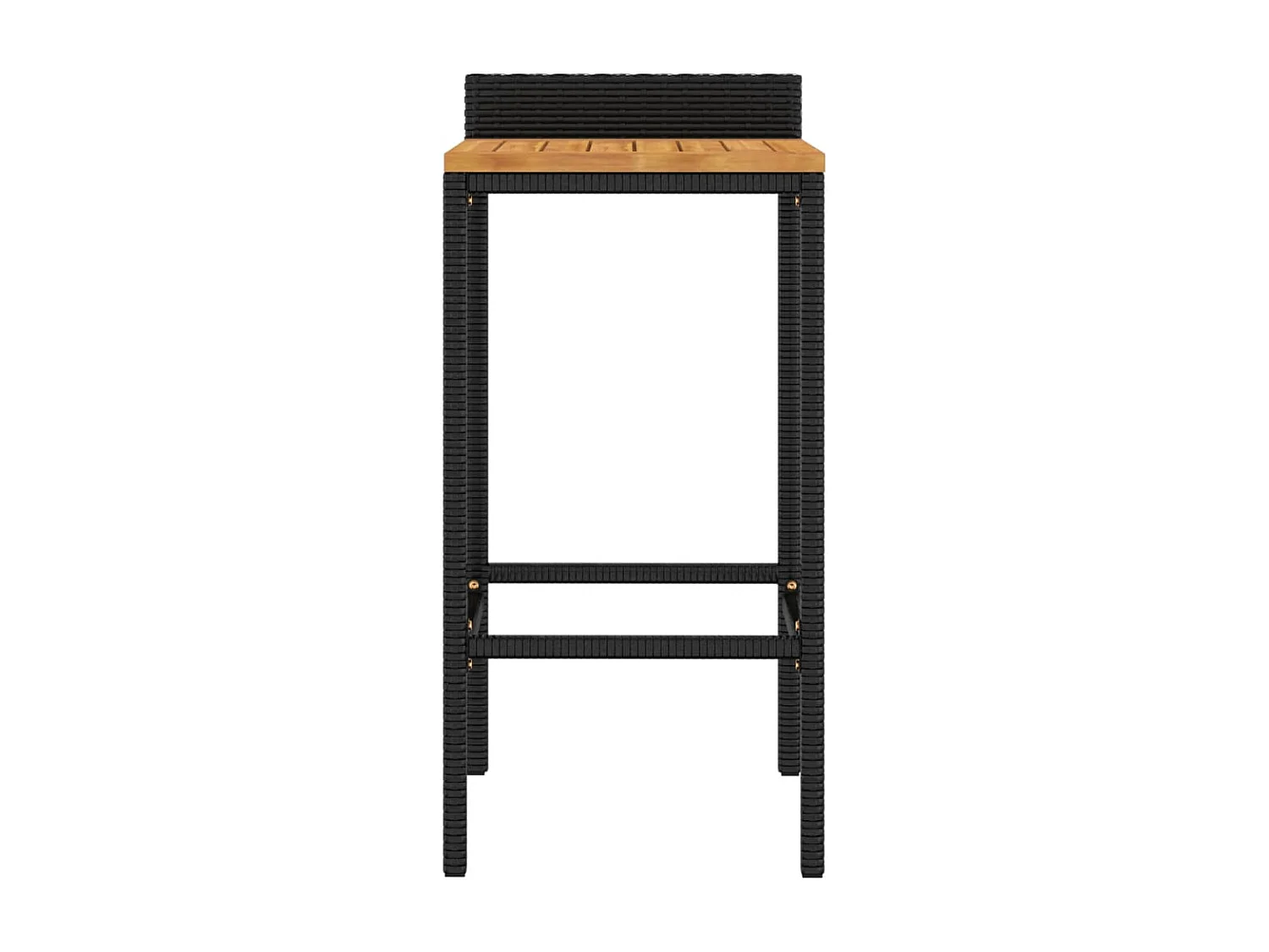 Barhocker 4 Stk. Schwarz Poly Rattan und Massivholz Akazie