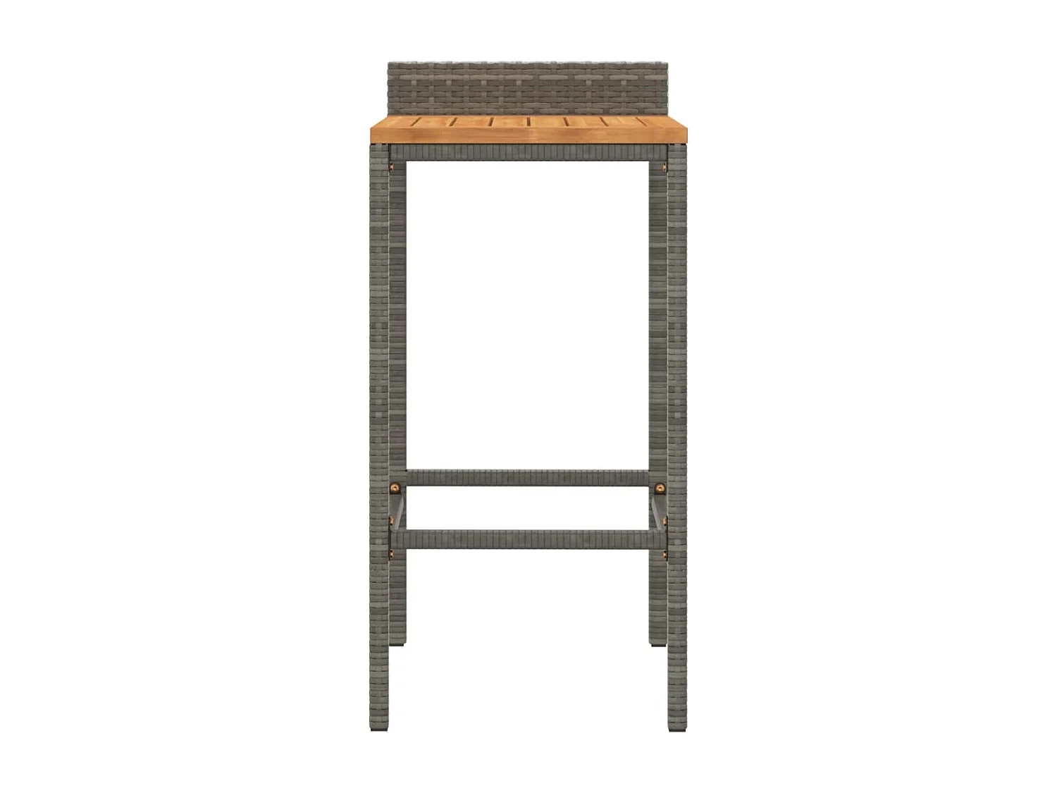 Barhocker 4 Stk. Grau Poly Rattan und Massivholz Akazie
