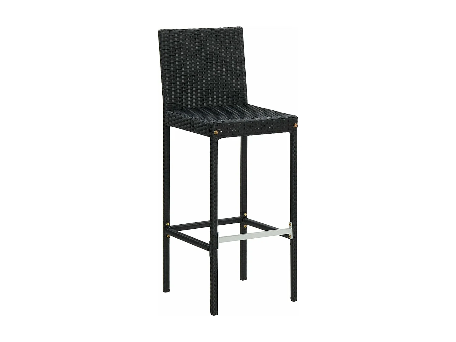 Barhocker mit Kissen 6 Stk. Schwarz Poly Rattan