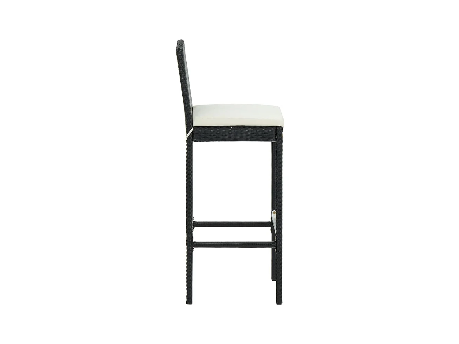 Tabourets de bar avec coussins lot de 6 noir résine tressée