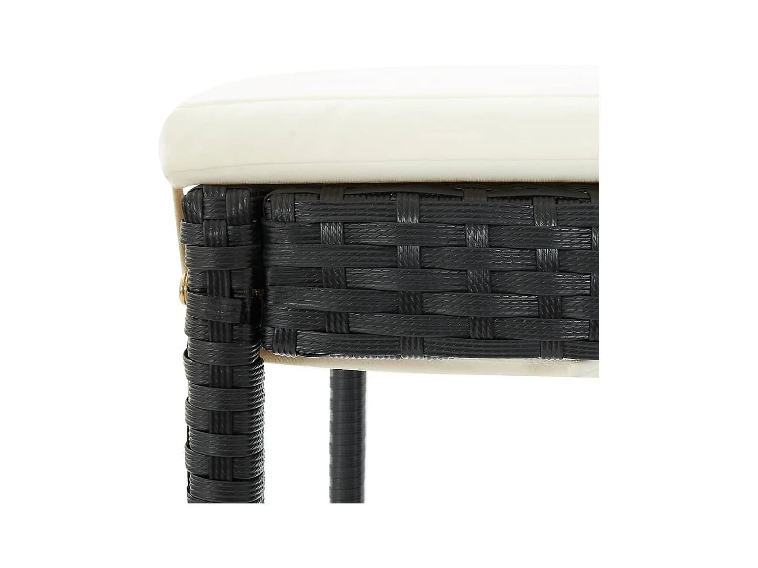 Tabourets de bar avec coussins lot de 6 noir résine tressée