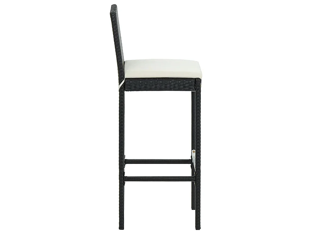 Sgabelli da Bar con Cuscini 6 pz in Polyrattan Nero
