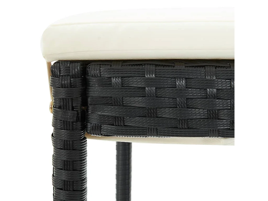Sgabelli da Bar con Cuscini 6 pz in Polyrattan Nero