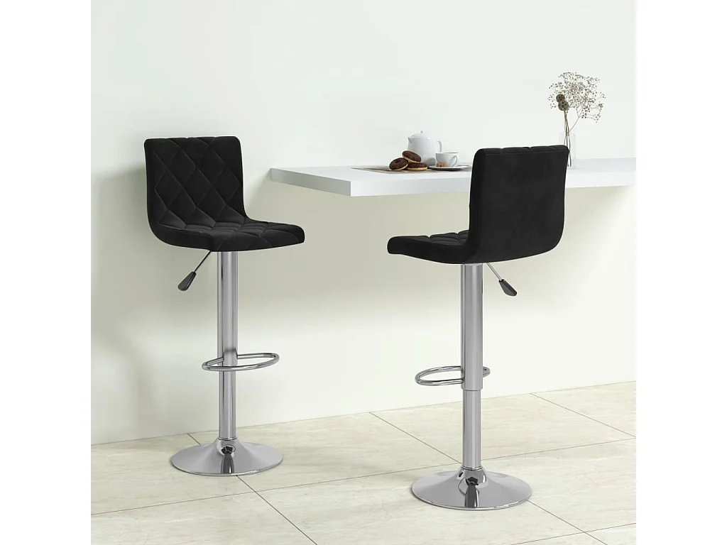 Bancos de bar 2 pcs veludo preto