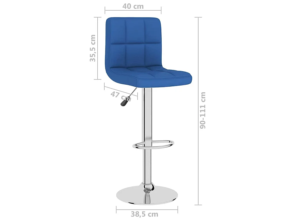 Barkrukken 2 st stof blauw