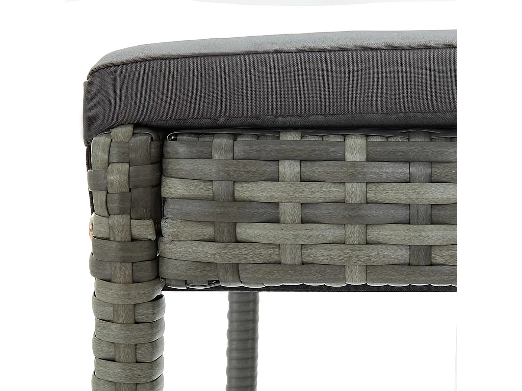 Barhocker mit Kissen 6 Stk. Grau Poly Rattan