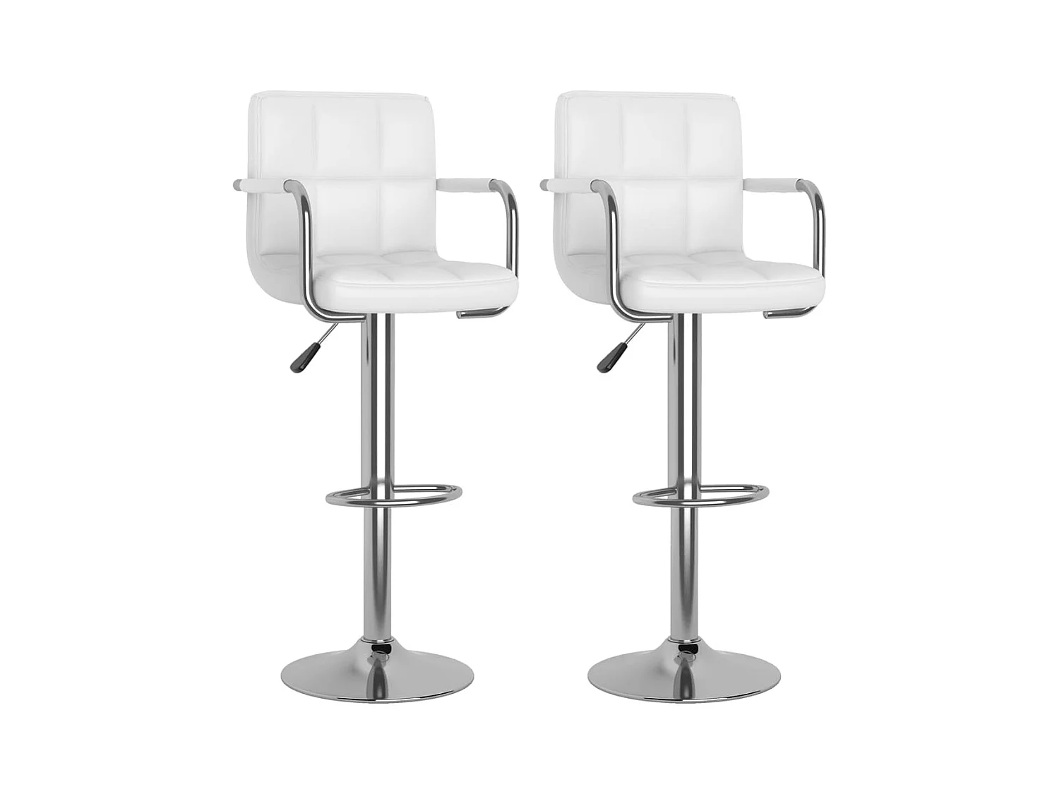 Tabourets de bar lot de 2 blanc similicuir