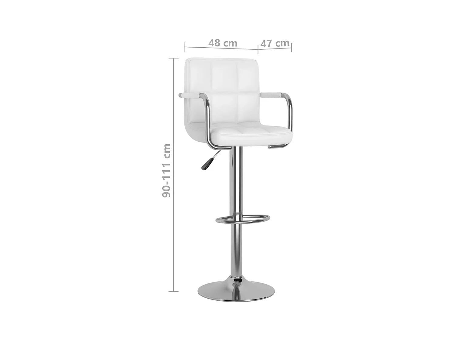 Tabourets de bar lot de 2 blanc similicuir