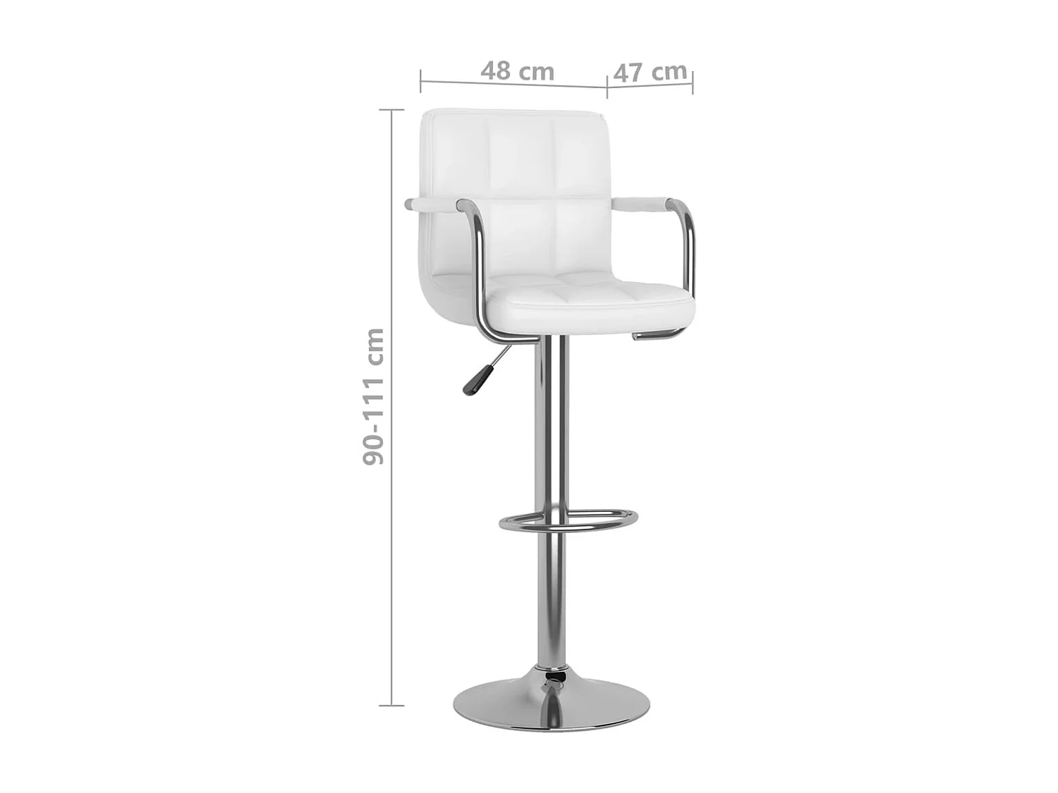 Barhocker 2 Stk. Weiß Kunstleder