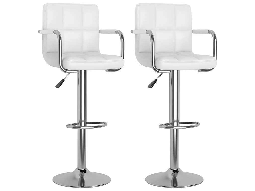 Bancos de bar 2 pcs couro artificial branco