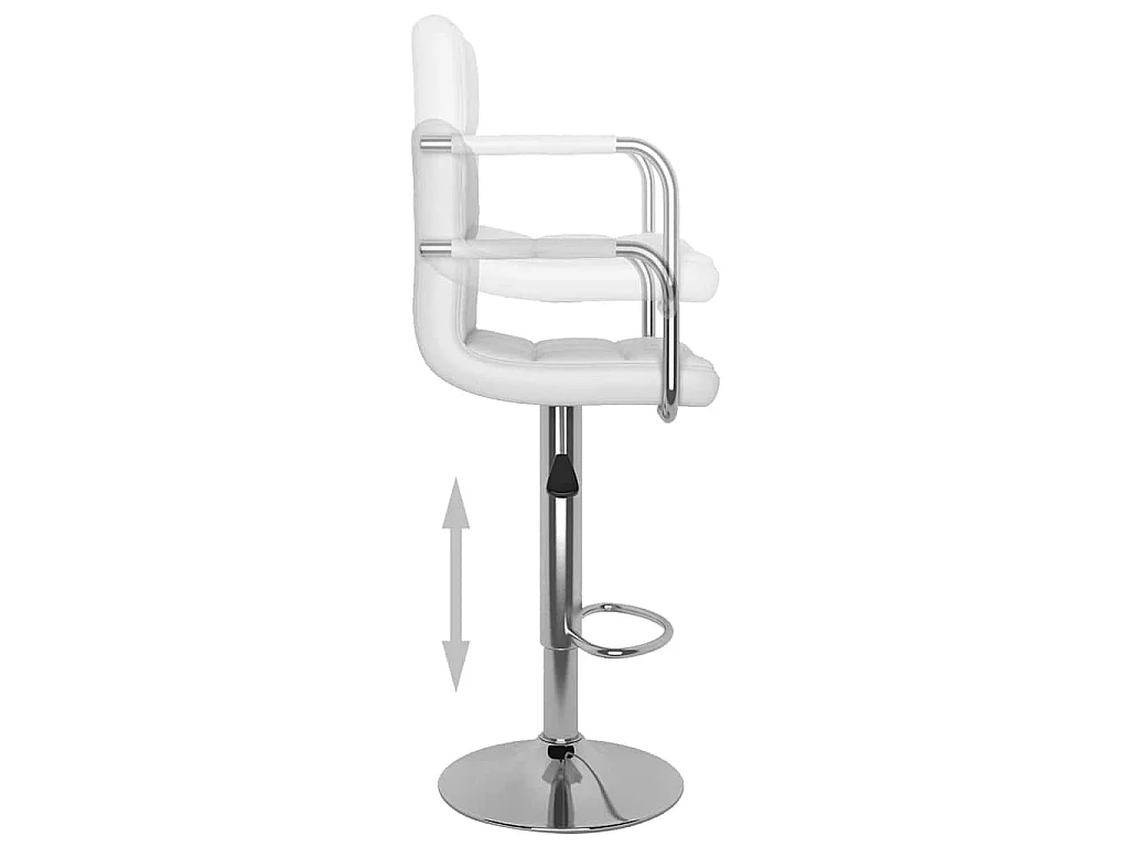 Taburetes de cocina 2 unidades cuero sintético blanco
